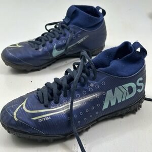 Nike Mercurial‎ Superfly 7 Academy MDS TF Shoes 3.5Y Blue Turf Soccer Cleats